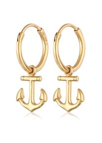 Paar Creolen Elli "Ohrringe Creolen Anker Maritim 925 Silber" Gr. 23, gold, Ohrringe, Damen, 23, Silber 925 (Sterlingsilber), Paar Creolen