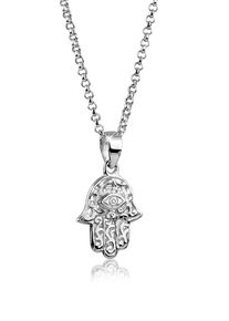 Kette mit Anh&auml;nger NENALINA "Halskette Hamsa Hand Symbol Ornament Anh&auml;nger 925 Silber" Gr. 45, silber, Halsketten, Damen, ohne Stein, Silber 925 (Sterlingsilber), Kette mit Anh&auml;nger