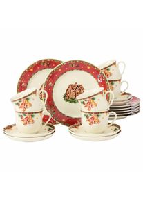 Geschirr-Set Seltmann Weiden "Kaffeeservice Marieluise Weihnachtsnostalgie 18er Set bunt", bunt, 18, Porzellan, Geschirr-Sets, Geschirr-Set, Sp&uuml;lmaschinenfest, Mikrowellensicher, Ofenfest