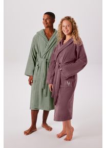 Unisex-Bademantel Bruno Banani "Robby, ideal f&uuml;r Sauna & Spa, Standard, Premium und &Uuml;berl&auml;nge" Gr. M, gr&uuml;n (mauve), L:120cm, Walkfrottee, Hausm&auml;ntel, Unisex-Bademantel, Damen & Herren Badem&auml;ntel, Baumwolle, mit Taschen, Sauna, XS-3XL
