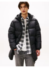Steppjacke Tommy Jeans "TJM ESSENTIAL DOWN PARKA", Herren, Gr. XL, schwarz, Web, Obermaterial: 100% Nylon. Futter: 100% Polyester. F&uuml;llung: 100% Daunen, relaxed fit normal, elastischer Bund, Jacken Steppjacke, Daunenjacke, &Uuml;bergangsjacke mit Kapuze