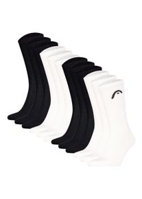 Kurzsocken Head "Socken All Sport Training Crew 12P 12er Pack", Damen, Gr. 43-46, schwarz-wei&szlig; (2xschwarz, 2xwei&szlig;), Obermaterial: 72% Baumwolle CO. 20% Polyester PES. 6% Polyamid PA. 2% Elasthan EL., Socken Kurzsocken