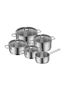Topf-Set Silit "Alicante", grau (edelstahl), B:29,8cm H:26cm L:52,5cm, T&ouml;pfe, Topf-Set, Silitherm-Allherdboden, induktionsgeeignet, sp&uuml;lmaschinengeeignet