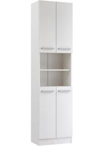 Hochschrank SAPHIR "Quickset 335 Badschrank 50 cm breit, 4 T&uuml;ren, 1 Nische, 3 Einlegeb&ouml;den", wei&szlig;, B:50cm H:195,5cm T:33cm, Holzwerkstoff, Schr&auml;nke, Hochschrank, Badezimmer-Hochschrank, Wei&szlig; Glanz, Griffe in Chrom gl&auml;nzend