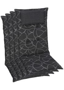 Hochlehnerauflage GO-DE, grau (anthrazit), B:50cm H:7cm T:120cm, Baumwolle, Polyester, Polyurethan, Polsterauflagen, Hochlehnerauflage, 120x50 cm