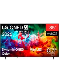 LG QNED-Fernseher "85QNED70B6A", Energieeffizienz: E, bunt (schwarz), 85 &Prime;, Fernseher, QNED-Fernseher