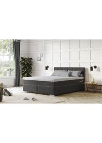 Boxspringbett COTTA "Simba erh&auml;ltlich in verschiedenen Breiten, Farben und H&auml;rtegraden", schwarz, L:209cm, Komplettbetten, Boxspringbett, Bezugsstoff: Struktur fein