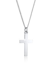 Silberkette Elli "Halskette Kids Kreuz Symbol Kommunion 925 Silber" Gr. 36, silber, Halsketten, M&auml;dchen, Silber 925 (Sterlingsilber), Silberkette