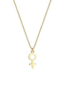 Kette mit Anh&auml;nger Elli "Halskette Anh&auml;nger Venus 925 Sterling Silber" Gr. 45, gold, Halsketten, Damen, ohne Stein, Silber 925 (Sterlingsilber), Kette mit Anh&auml;nger