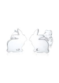 Paar Ohrstecker Elli "Ohrringe Ohrstecker Kinder Hase 925 Sterling Silber" Gr. 8, silber, Ohrringe, M&auml;dchen, 8, ohne Stein, Silber 925 (Sterlingsilber), Paar Ohrstecker