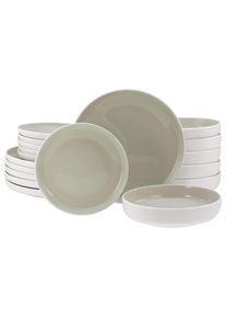 Geschirr-Set "Teller Set, Nayela", vanilla wei&szlig;, 18, Steinzeug, LeGer Home by Lena Gercke, Geschirr-Sets, Geschirr-Set, Haltbarkeit, sp&uuml;lmaschinengeeignet, mikrowellengeeignet, modern