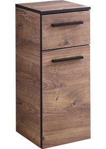 Unterschrank SAPHIR "Quickset 374 Badschrank, 1 T&uuml;r, 1 Schublade, inkl. T&uuml;rd&auml;mpfer", braun (eiche ribbeck quer nachbildung), B:30cm H:72cm T:33cm, Holzwerkstoff, Schr&auml;nke, Unterschrank, Badezimmer-Unterschrank, Eiche Ribbeck quer Nachbildung, 30 cm breit