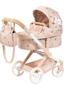Kombi-Puppenwagen BAYER "Xeo", hellrosa mit bl&uuml;mchen, Puppenwagen, KinderB:37cm H:73cm T:68cm, Kunststoff, Metall, Stoff, Kombi-Puppenwagen, B:37cm H:73cm T:68cm