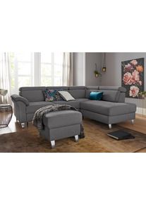 Sit & More Ecksofa SIT & MORE "Arngast L-Form", grau (steel), B:245cm H:84cm T:194cm, Sofas, Ecksofa, inklusive Kopfteilverstellung und Federkern
