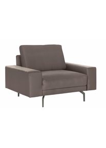 Sessel "CR.450, Designsessel, Loungesessel", beige (beigegrau 534, 26), B:120cm H:85cm T:95cm, NaturLEDER OSKAR (echtes Rindsleder);Flachgewebe VICTORIA (41% Polyacryl 38% Polyester 21% Baumwolle), CREATION BY ROLF BENZ, Sessel, Sessel, Armlehne breit niedrig, Alugussf&uuml;&szlig;e in umbragrau, Breite 120 cm