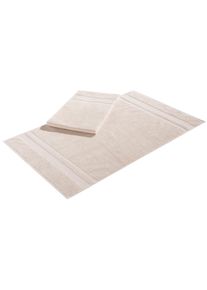 Badematte OTTO HOME "Vanessa, 2 tlg. Hotelmatten-Set, 50x70cm" Gr. 2, beige (creme), H:4mm, Baumwolle, Badematten, Badematte, 2-teiliges Set, einfarbig, Badematten Set, Bord&uuml;re, 100% Baumwolle