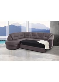 Sit & More Ecksofa SIT & MORE "Savona", braun (mokka), B:267cm H:90cm T:206cm, NaturLEDER (echtes Rindsleder) in Sitz und R&uuml;cken. Korpus in passendem Kunstleder SOFTLUX bezogen;Luxus-Microfaser (100% Polyester);Struktur ( 100% Polyester);Luxus-Microfaser ALTARA NUBUCK (100% Polyester), Sofas, Ecksofa, wahlweise mit Bettfunktion