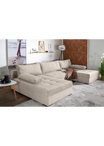 Wohnlandschaft Collection AB "Josy U-Form, B: 307 cm", beige, B:307cm H:41cm T:161cm, 100%Polyester, Sofas, Wohnlandschaft, Bettfunktion & Bettkasten, Federkern