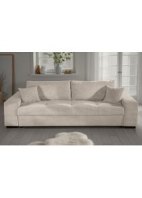Schlafsofa Collection AB "Kreta, B: 248 cm, Liegefl. 137x195 cm", beige, B:248cm H:43cm T:87cm, 100%Polyester, Sofas, Schlafsofa, Bettfunktion, Bettkasten & 2 Zierkissen, optional mit Topper
