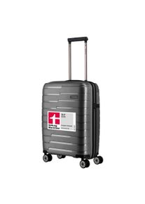 Trolley Travelite "AIR BASE Reisekoffer Hartschale", Damen, Gr. B/H/T: 39cm x 55cm x 20cm 37 l, grau (anthrazit), Polypropylen, Koffer Trolley, kratzresistenter Oberfl&auml;che und cleverer Innenaufteilung