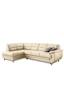 Sit & More Ecksofa SIT & MORE "Mailand L-Form, B: 250 cm", beige (creme), B:250cm H:85cm T:164cm, Luxus-Kunstleder;Kunstleder Softlux;NaturLEDER (echtes Rindleder)/Korpus passendes Kunstleder Softlux;Luxus-Microfaser Altara Nubuck (100% Polyester), Sofas, Ecksofa, optional Bettfunktion