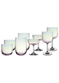 Gl&auml;ser-Set "Komplett-Gl&auml;ser-Set Like Glass 8er Set", grau (pearl), B:2cm H:2cm, Glas, LIKE. BY VILLEROY & BOCH, Trinkgef&auml;&szlig;e, Gl&auml;ser-Set, Handw&auml;sche wird empfohlen
