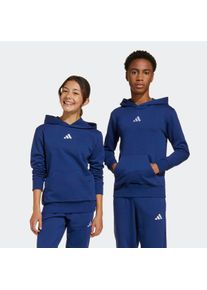 Kapuzensweatshirt adidas Sportswear "ESSENTIALS KIDS HOODIE", Damen, Gr. 176, blau (dunkelblau, wei&szlig;), Obermaterial: 71% Baumwolle, 29% Polyester, normal, Rundhals, angesetztes B&uuml;ndchen, Sweatshirts Kapuzensweatshirt, f&uuml;r Kinder, mit Kapuze, ohne Verschluss