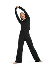 Sporthose Roxy "Rise & Vibe New Rib Wide Leg", Damen, Gr. M, anthrazit, Obermaterial: 51% Viskose, 29% Polyester, 16% Nylon, 4% Elasthan., Hosen Sporthose