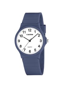 Quarzuhr Calypso Watches "Easy Time", blau, Armbanduhren, Damen, Quarzuhr, Armbanduhr, Damenuhr, Silikonarmband, analog