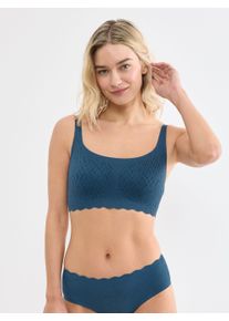 Bustier Sloggi "ZERO Feel Bliss", Damen, Gr. XXL, N-Gr, lila (smoky blau), Spitze, Obermaterial: 76% Polyamid, 24% Elasthan, BHs Bustier, mit herausnehmbaren, atmungsaktiven Pads und Stretch-Spitze