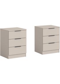 Nachtkommode Home Affaire "Skarde 2 Nachttische, jeweils Breite: 45 cm", kashmir, B:45cm H:60cm T:40cm, Holzwerkstoff, Sideboards, Nachtkommode, Skarde, 2er Set Nachtkommoden, 3 Schubk&auml;sten, kashmir