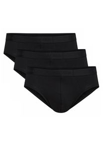 Slip Calida "Slip MEN BRIEF NATURAL BENEFIT 3er Pack", Herren, Gr. XL, schwarz, Obermaterial: 94% Baumwolle CO. 6% Elasthan EL., Unterhosen Slip