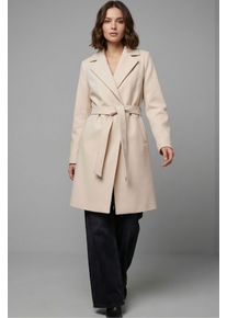 Geknoopte Midi Coat met Jas kraag
