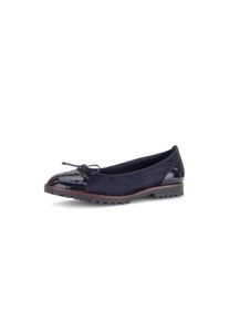 Ballerina Gabor, Damen, Gr. 44, dunkelblau, Lacklederimitat, Ziegenveloursleder, Schuhe Ballerina, Blockabsatz, Businessmode, Schl&uuml;pfschuh mit Zierschleife