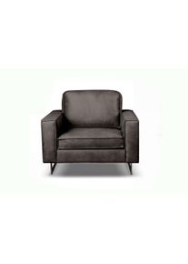 Loveseat OTTO HOME "Pinto 105 cm, Cord, Chenille, Lederoptik", anthrazit, B:105cm H:85cm T:97cm, Kunstleder (65% Polyester, 35% Lederfasern);Cord (92% Polyester, 8% Polyamide), Sessel, Loveseat, mit Keder, Metallf&uuml;&szlig;en und auch in Cord Bezug erh&auml;ltlich
