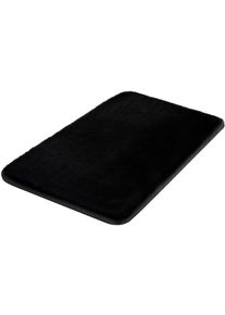 Badematte Kleine Wolke "Cony, Badvorleger, Badezimmer Teppich", schwarz, H:25mm, Polyester, Badematten, Badematte, Badteppich, Fell-Optik, Uni Farben, besonders weich & kuschelig
