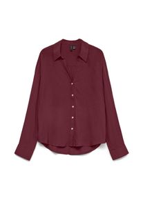 V&eacute;ro Moda Langarmbluse VERO MODA "VMAURA LS SHIRT WVN NOOS", Damen, Gr. XS, windsor wine, Web, Obermaterial: 100% Viskose, unifarben, regular fit h&uuml;ftbedeckend, V-Ausschnitt, Blusen Langarmbluse, Viskose, regular fit