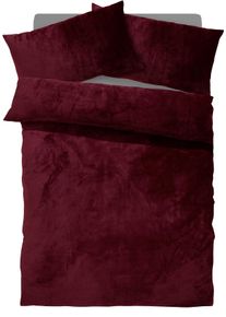 Bettw&auml;sche OTTO HOME "Desner3", rot (bordeaux), B/L: 155cm x 220cm, 1 Stk., 1 Stk., Microfaser, B/L: 80cm x 80cm, 2 Stk., Microfaser, Obermaterial: 100% Polyester, Bettw&auml;sche, Bettw&auml;sche, Bettw&auml;sche mit Rei&szlig;verschluss, Cashmere-Touch, kuschelig & weich