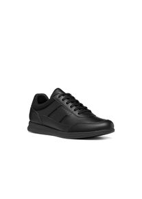 Schn&uuml;rschuh Geox "U AVERY", Herren, Gr. 46, schwarz, Lederimitat, Textil, Schuhe Schn&uuml;rschuh, Schn&uuml;rschuh, Freizeitschuh mit praktischem Au&szlig;enrei&szlig;verschluss