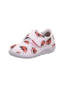 Hausschuh Superfit "HAPPY OCTI, WMS: mittel", M&auml;dchen, Gr. 29, hellgrau, bunt, Textil, Wolle, Schuhe Hausschuh, Klettschuh mit Schurwolle, Gr&ouml;&szlig;enschablone zum Download