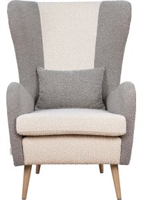 Sessel OTTO HOME "Salla Bezug Boucl&eacute; oder Struktur fein, Ohrensessel", beige (creme, taupe), B:78cm H:118cm T:94cm, 100% Polyester, Sessel, Sessel, wahlweise mit oder ohne Hocker; gro&szlig;er Sessel: Ma&szlig;e B/T/H: 78/94/118cm