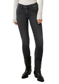 Stretch-Hose QS, Damen, Gr. 42, L&auml;nge 32, dunkelgrau, Denim/Jeans, Obermaterial: 99% Baumwolle, 1% Elasthan. Futter: 70% Polyester, 30% Baumwolle, unifarben, skinny fit lang, Hosen Stretch-Hose, Slim Fit Jeans mit Stretch