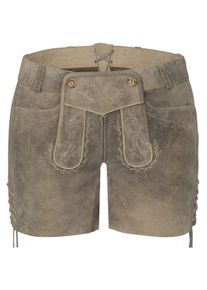Spieth & Wensky Lederhose SPIETH & WENSKY "Barbie", Damen, Gr. 44, N-Gr, beige (lombok, st 0761 natur), Obermaterial: 100% Lammleder LEL., festlich, slim fit, Hosen Lederhose, mit Stickereien