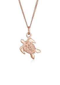 Kette mit Anh&auml;nger Elli "Halskette S&uuml;&szlig;er Anh&auml;nger Schildkr&ouml;te 925 Silber" Gr. 45, rosa (rosegold), Halsketten, Damen, ohne Stein, Silber 925 (Sterlingsilber), Kette mit Anh&auml;nger