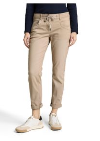 7/8-Hose Tom Tailor "Tom Tailor Tapered", Damen, Gr. 36, L&auml;nge 28, beige (soft taupe grau), Web, Obermaterial: 92% Baumwolle, 5% Polyester, 3% Elasthan. Futter: 100% Baumwolle, 7/8-L&auml;nge, Hosen 7/8-Hose, mit Bindeband am B&uuml;ndchen