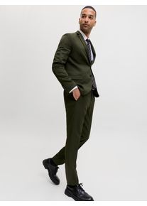 Jack & Jones Anzug JACK & JONES "JPRCOSTA SUIT", Herren, Gr. 56, N-Gr, gr&uuml;n (rosin fit:super slim fit), Web, Obermaterial: 100% Polyester, unifarben, sehr schmal, Anz&uuml;ge Anzug, aus Polyester, sehr schmale Passform, mit Reverskragen, Langarm-Sakko
