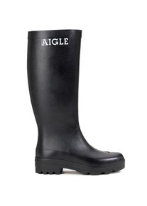 Gummistiefel Aigle "Atelier Aigle", Damen, Gr. 46, schwarz (noir), Obermaterial: 100% Naturkautschuk NaRubber., Schuhe Gummistiefel