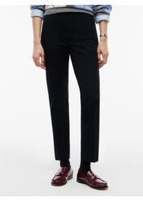 Anzughose Tommy Hilfiger "GABARDINE ZIP SLIM PANT", Damen, Gr. 46, N-Gr, schwarz, Web, Obermaterial: 95% Baumwolle, 5% Elasthan, unifarben, slim fit lang, Hosen Anzughose, Baumwollmischung, slim fit