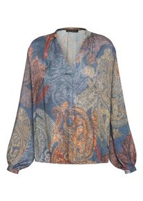 Schlupfbluse Betty Barclay "Schlupfbluse mit Stehkragen", Damen, Gr. 42, rot (blau, rot), Obermaterial: 100% Viskose CV., Blusen Schlupfbluse