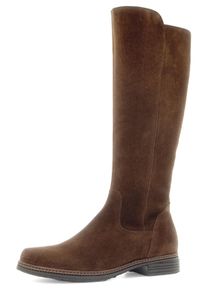 Stiefel Gabor, Damen, Gr. 39, Normalschaft, braun, Veloursleder, Schuhe Stiefel, Blockabsatz, Langschaftstiefel mit dezenten Ziern&auml;hten